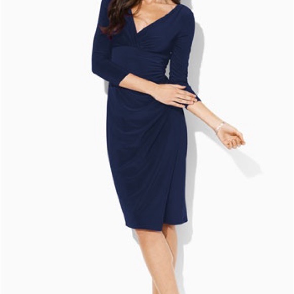 Lauren Ralph Lauren Dresses & Skirts - Lauren by Ralph Lauren matte jersey wrap dress in Navy Blue